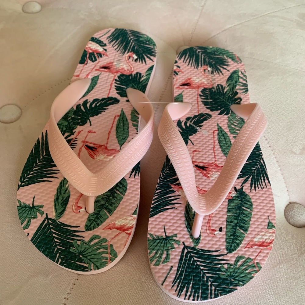 Old Navy Pink Flamingo Flip Flops